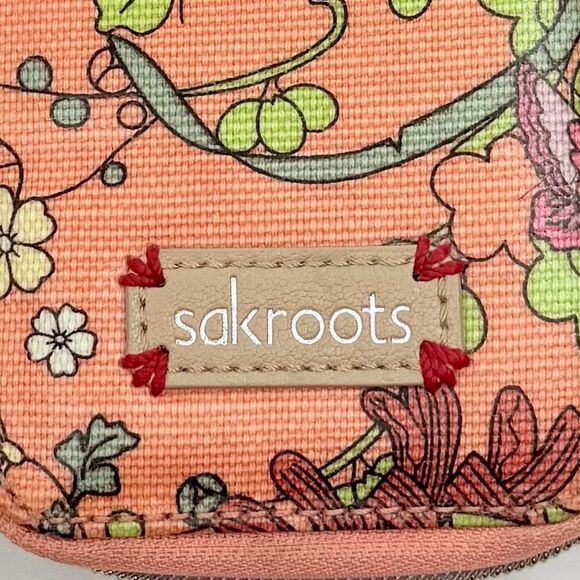 Sakroots Peach Pink Floral Print Mini Convertible Wristlet Crossbody Wallet - Picture 16 of 16